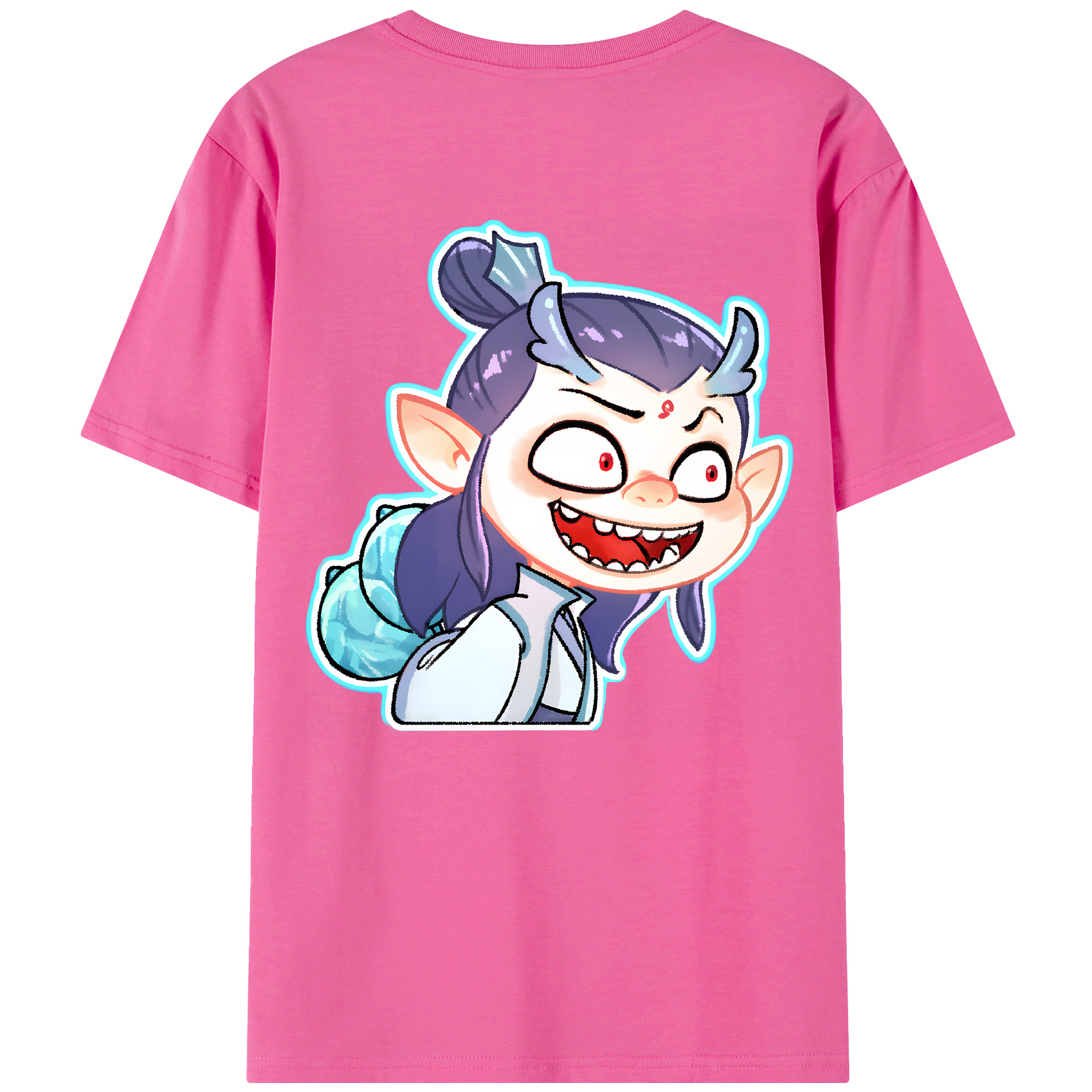 （画像用） Ne Zha 2 ナタ 魔童の大暴れ レディース半袖Tシャツ(バックプリント)